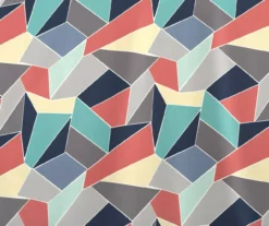 Turquoise Fraction Print Ashby Blackout Rod Pocket Curtain Panel, (84") 9 Turquoise Fraction Print Ashby Blackout Rod Pocket Curtain Panel, (84") -DHP Sales Store 810542219 3