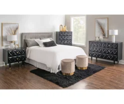 Urban Fresh Black & Gold 6-Drawer Textured Geometric Dresser -DHP Sales Store 810543103 2