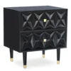 Urban Fresh Black & Gold 2-Drawer Textured Geometric Nightstand -DHP Sales Store 810543105 1