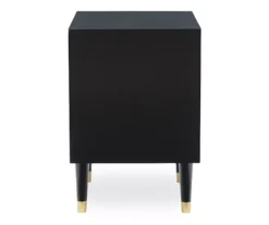 Urban Fresh Black & Gold 2-Drawer Textured Geometric Nightstand -DHP Sales Store 810543105 4