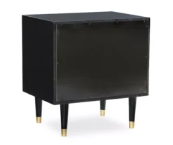 Urban Fresh Black & Gold 2-Drawer Textured Geometric Nightstand -DHP Sales Store 810543105 5