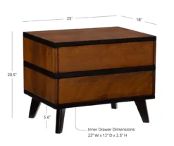 Manhattan Walnut 2-Drawer Mid-Century Wood Nightstand -DHP Sales Store 810543109 D8 12