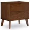 Shay Walnut 2-Drawer Wood Nightstand -DHP Sales Store 810543116 1