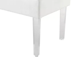 Marie Glitz White Tufted Linen Acrylic Leg Bench -DHP Sales Store 810543267 A8 1