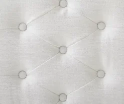 Marie Glitz White Tufted Linen Acrylic Leg Bench -DHP Sales Store 810543267 A8 2