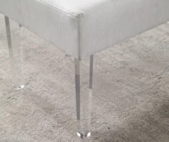 Marie Glitz White Tufted Linen Acrylic Leg Bench -DHP Sales Store 810543267 B8