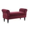 Elsie Berry & Dark Mahogany Upholstered Rolled Arm Bench 2 Elsie Berry & Dark Mahogany Upholstered Rolled Arm Bench -DHP Sales Store 810543272 1