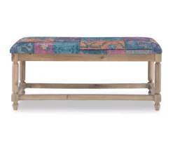 Moroccan Tapestry Upholstered Rustic Driftwood Bench -DHP Sales Store 810543273 3