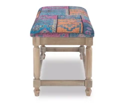 Moroccan Tapestry Upholstered Rustic Driftwood Bench -DHP Sales Store 810543273 4
