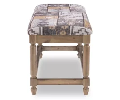 Gray Moroccan Tapestry Upholstered Rustic Driftwood Bench 10 Gray Moroccan Tapestry Upholstered Rustic Driftwood Bench -DHP Sales Store 810543274 4