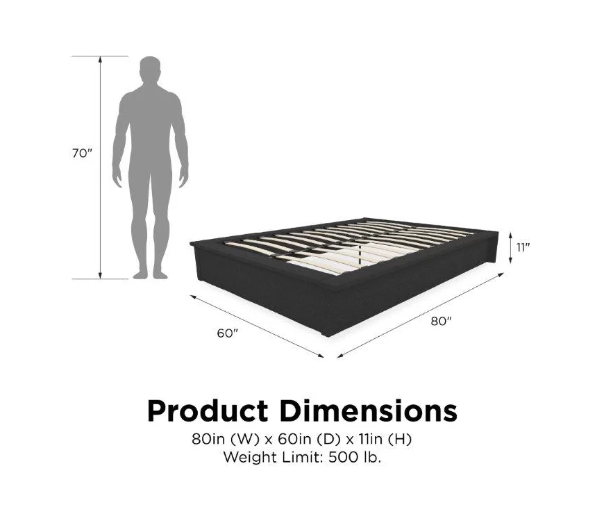 DHP Micah Gray Linen Queen Platform Bed 7 DHP Micah Gray Linen Queen Platform Bed - Image 5