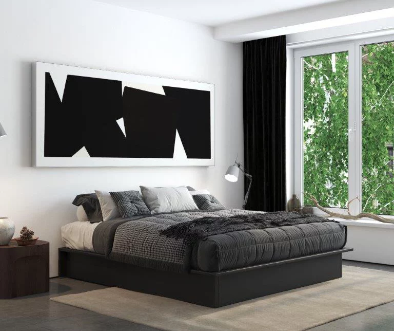 DHP Micah Black Faux Leather King Platform Bed 3 DHP Micah Black Faux Leather King Platform Bed