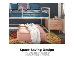 DHP Kaden Gray Junior Twin Loft Bed With Storage Steps -DHP Sales Store 810543776 2