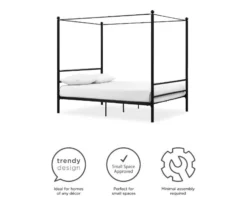 DHP Kate Black Metal Full Canopy Bed -DHP Sales Store 810543780 1
