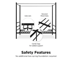 DHP Kate Black Metal Full Canopy Bed -DHP Sales Store 810543780 2