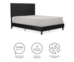 Atwater Living DHP Jazmine Black Faux Leather Upholstered Bed 30 Atwater Living DHP Jazmine Black Faux Leather Upholstered Bed -DHP Sales Store 810543812 1