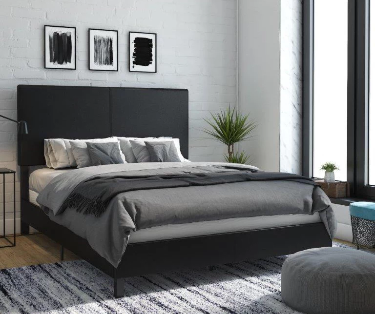 Atwater Living DHP Jazmine Black Faux Leather Upholstered Bed 12 Atwater Living DHP Jazmine Black Faux Leather Upholstered Bed - Image 10