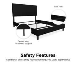 Atwater Living DHP Jazmine Black Faux Leather Upholstered Bed 36 Atwater Living DHP Jazmine Black Faux Leather Upholstered Bed -DHP Sales Store 810543813 2