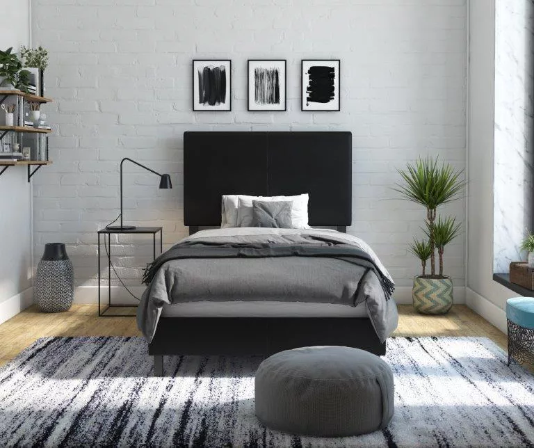 Atwater Living DHP Jazmine Black Faux Leather Upholstered Bed 7 Atwater Living DHP Jazmine Black Faux Leather Upholstered Bed - Image 5