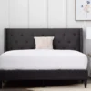 Isabelle Charcoal Upholstered Twin Wingback Bed 2 Isabelle Charcoal Upholstered Twin Wingback Bed -DHP Sales Store 810547599 810547605 810547613 810547609 1