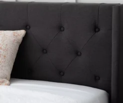 Isabelle Charcoal Upholstered Twin Wingback Bed -DHP Sales Store 810547599 810547605 810547613 810547609 4