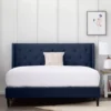 Isabelle Navy Upholstered Twin Wingback Bed -DHP Sales Store 810547602 810547606 810547614 810547610 1