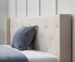 Isabelle Cream Upholstered Twin Wingback Bed -DHP Sales Store 810547603 810547607 810547628 810547611 4