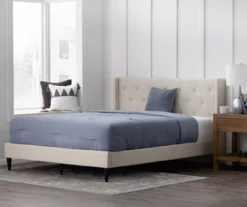 Isabelle Cream Upholstered Twin Wingback Bed -DHP Sales Store 810547603 810547607 810547628 810547611 5