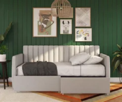 Brittany Gray Linen Upholstered Twin Storage Daybed 10 Brittany Gray Linen Upholstered Twin Storage Daybed -DHP Sales Store 810548783 3