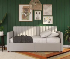 Brittany Gray Linen Upholstered Twin Storage Daybed 11 Brittany Gray Linen Upholstered Twin Storage Daybed -DHP Sales Store 810548783 4
