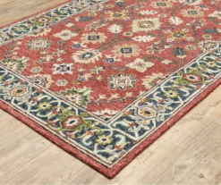 Alfio Red & Blue Bohemian Wool Area Rug -DHP Sales Store 810550886 2