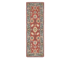 Alfio Red & Blue Bohemian Wool Area Rug -DHP Sales Store 810550887 5