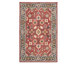 Alfio Red & Blue Bohemian Wool Area Rug -DHP Sales Store 810550889