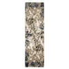 Bocleah Navy & White Distressed Textured Area Rug, (2.3' X 7.6')