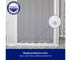 Gray Medium-Weight Microban PEVA Shower Liner 17 Gray Medium-Weight Microban PEVA Shower Liner -DHP Sales Store 810553972 A8 7