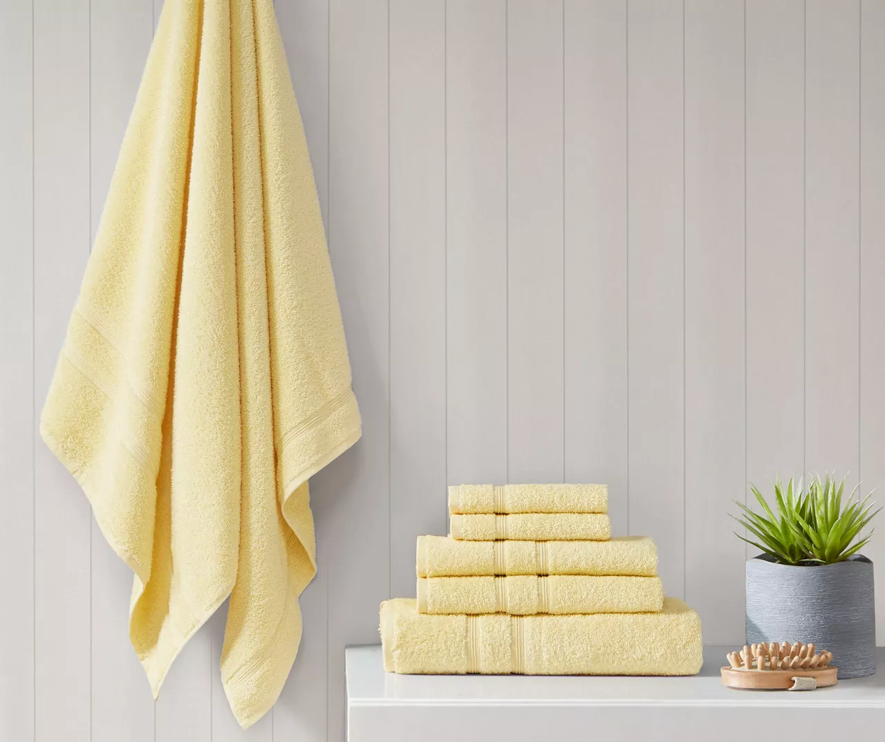 Aegan Yellow Turkish Cotton 6-Piece Towel Set 4 Aegan Yellow Turkish Cotton 6-Piece Towel Set - Image 2