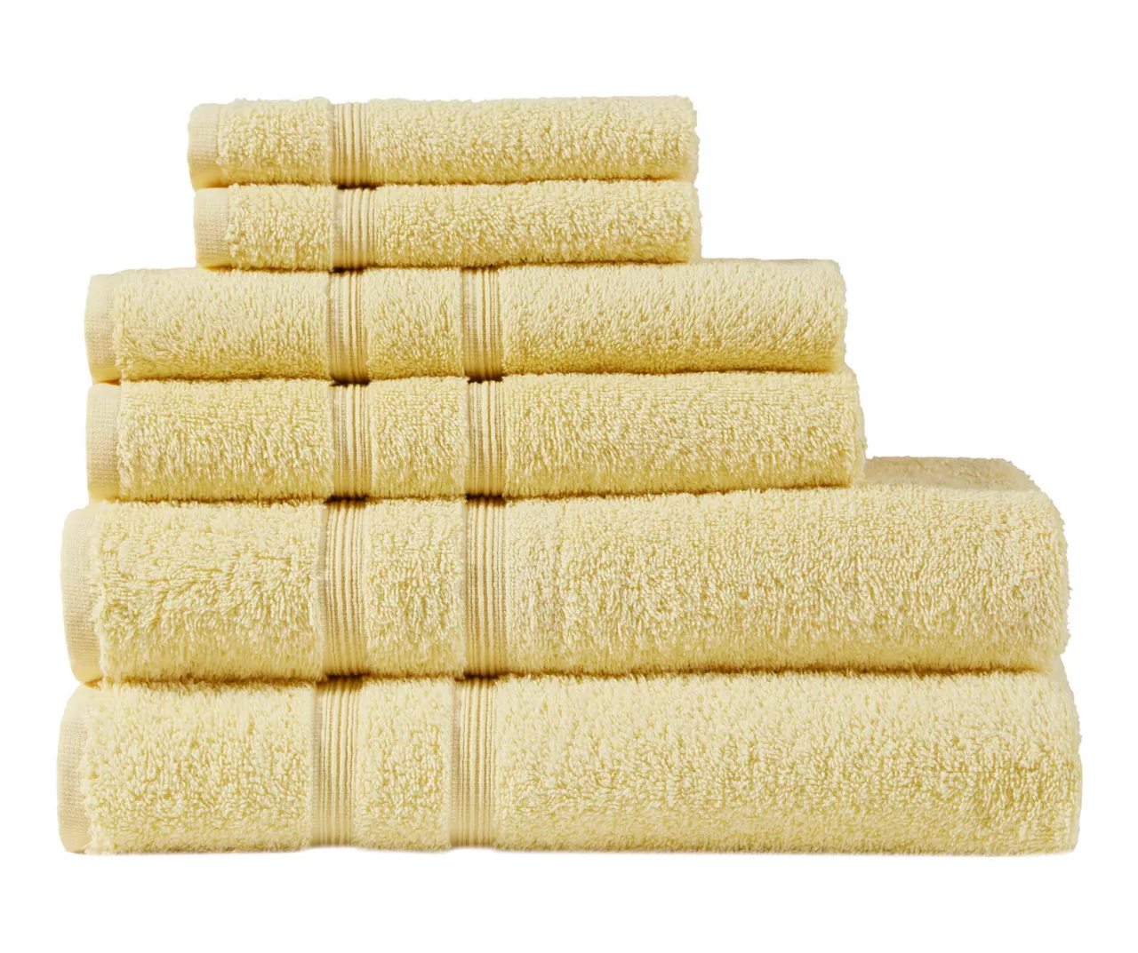 Aegan Yellow Turkish Cotton 6-Piece Towel Set 3 Aegan Yellow Turkish Cotton 6-Piece Towel Set