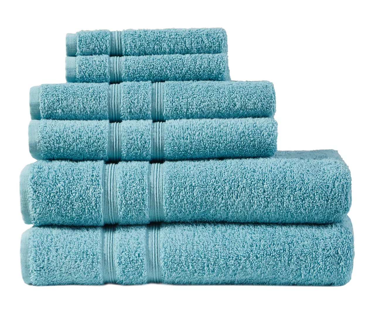 Aegan Aqua Turkish Cotton 6-Piece Towel Set 3 Aegan Aqua Turkish Cotton 6-Piece Towel Set