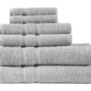Aegan Gray Turkish Cotton 6-Piece Towel Set