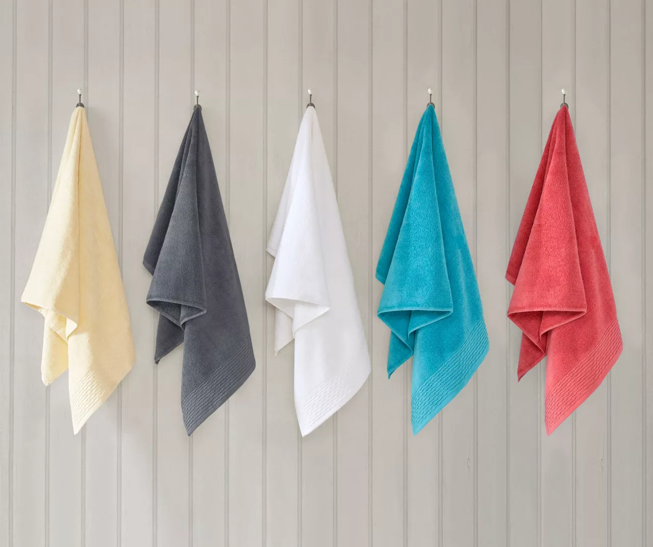 Blue Curv Jacquard 6-Piece Towel Set 3 Blue Curv Jacquard 6-Piece Towel Set