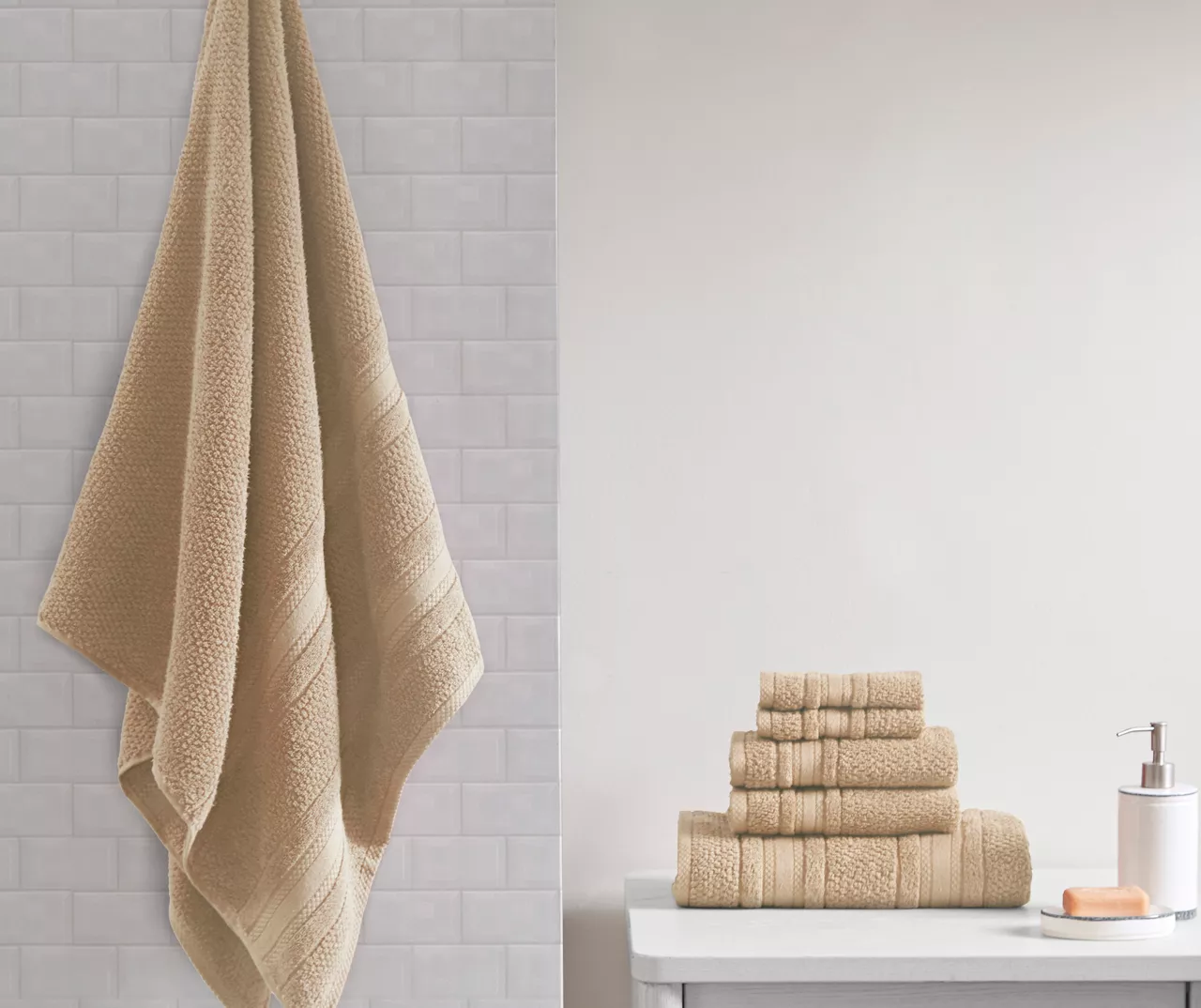 Roman Lattice-Stripe 6-Piece Towel Set 12 Roman Lattice-Stripe 6-Piece Towel Set - Image 10