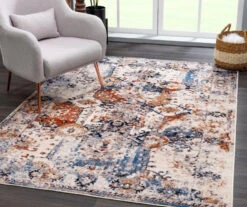 Geneva White & Blue Ornate Traditional Area Rug, (6' 7" X 9') -DHP Sales Store 810559331 1