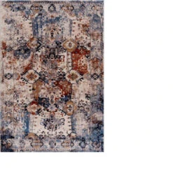 Geneva White & Blue Ornate Traditional Area Rug, (6' 7" X 9') -DHP Sales Store 810559331 2