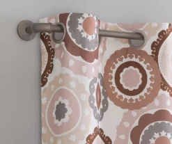 Rydell Sunset Rose Medallion Room-Darkening Grommet 4-Piece Curtain Panel Set, (84")