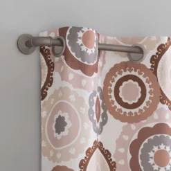 Rydell Sunset Rose Medallion Room-Darkening Grommet 4-Piece Curtain Panel Set, (84") -DHP Sales Store 810559673 11