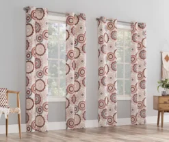 Rydell Sunset Rose Medallion Room-Darkening Grommet 4-Piece Curtain Panel Set, (84") -DHP Sales Store 810559673 4