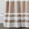 Warm Gray & White Color Block Waffle-Knit Fabric Shower Curtain 1 Warm Gray & White Color Block Waffle-Knit Fabric Shower Curtain -DHP Sales Store 810559976
