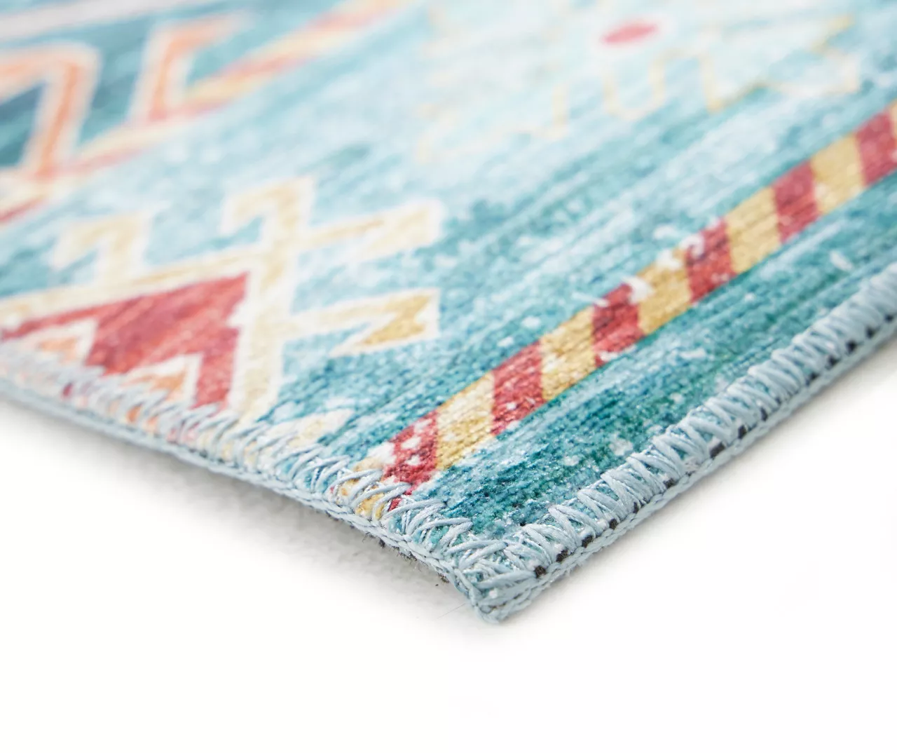 Caden Green & Orange Geometric Floral Runner Rug, (2' X 7') 4 Caden Green & Orange Geometric Floral Runner Rug, (2' X 7') - Image 2