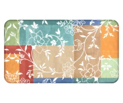 Brown, Blue & Red Weathered Blocks Soft Step Kitchen Mat