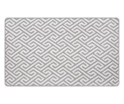 Gray & White Greek Key Jacquard Kitchen Mat, (18" X 30")